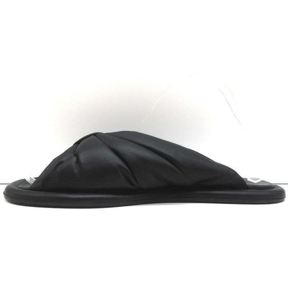 Balenciaga Puffy Knot Slide Sandals Black Leather Size 38.5 - Picture 6 of 10